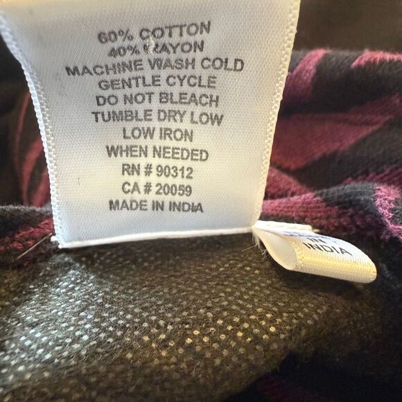 Parsley & Sage Reversible Black & Purple Zebra Striped Hooded Sweater Sz M Boho - Picture 14 of 15